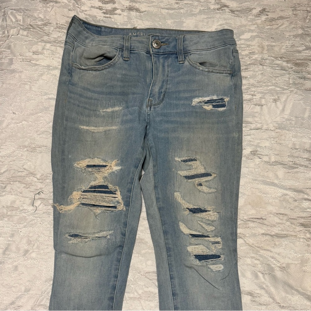 American Eagle distressed skinny jeans
